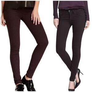 Vince Skinny Stretch Jeans Mulberry Dark Purple Black Size 27 Mid Rise Inseam 30